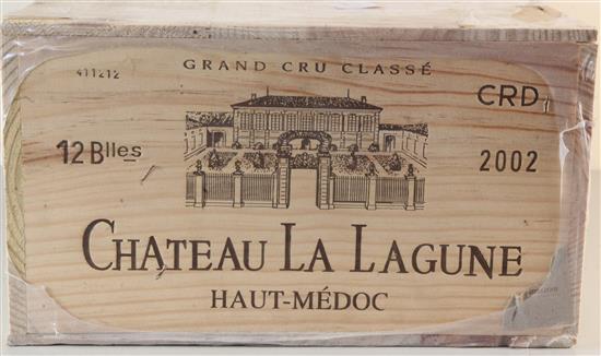 A case of twelve bottles of Chateau La Lagune, Haut Medoc, 2002.